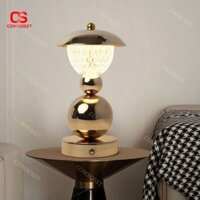 Đèn Bàn Chao Nón Pha Lê Bằng Đồng Tráng Gương Độc Đáo, Đèn Bàn Nhỏ Sang Trọng Decor Nhiều Không Gia