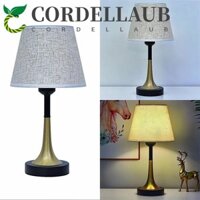 Đèn bàn đầu giường CORDELLAUB, Đế kim loại USB Đèn ngủ cổ điển, Tấm che đèn vải mềm cổ điển hiện đại Đèn bàn LED Châu Âu để bàn