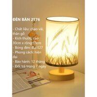 Đèn bàn, đèn bàn decor thân gỗ hình bông lúa HAPOVA 2576 (Tặng kèm bóng led)
