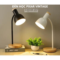 Đèn Bàn Đèn Học Đọc Sách Làm Việc Chống Cận PIXAR Đế Gỗ Vintage, Đèn Học Bóng Led Chống Cận
