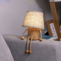 Đèn bàn gỗ chao vải mini dễ thương trang trí phòng bé BDV-09