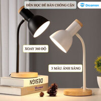 Đèn bàn học đế gỗ bóng led 3 màu 7W, đèn led để bàn làm việc đọc sách,Phù hợp bảo vệ mắt, chống cận, decor