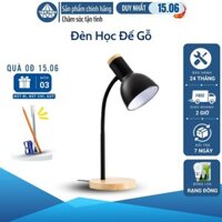 Đèn bàn học đế gỗ, đèn led để bàn làm việc đọc sách Tao1501 - Phù hợp bảo vệ mắt, chống cận, decor - BA010