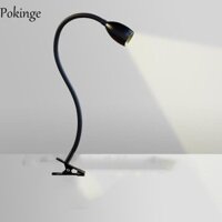 Đèn bàn kẹp POKINGE, Đèn sách kẹp kim loại cổ ngỗng linh hoạt, linh hoạt có thể điều chỉnh hoàn hảo với kẹp giữ đèn bàn LED làm việc