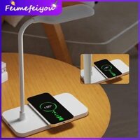 Đèn bàn LED có bộ sạc không dây và cổng cắm USB Đèn ngủ đầu giường Cảm ứng có thể điều chỉnh độ sáng Chăm sóc mắt để đọc sách tại nhà
