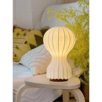 Đèn bàn lụa trang trí, đèn ngủ để bàn decor phòng khách phòng ngủ phong cách Wabisabi