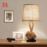 Đèn Bàn Nút Thắt Dây Thừng Ánh Sáng Vàng Ấm Áp Cho Không Gian Quán Cafe, Phòng Trà