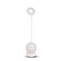 Đèn bàn sạc led COMET CT176 4W kiêm Quạt sạc 4W, tổng công suất 8W - Màu trắng