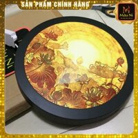 ĐÈN BÀN THỜ PHẬT HOA SEN hào quang, đường kính 30cm, MÂU NI [sáng đẹp sang]