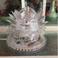 Đèn bàn thờ xoay hoa sen nhiều màu (đèn bàn thờ)