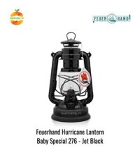 Đèn bão đèn dầu cổ điển cắm trại dã ngoại Baby Special 276 Feuerhand - Chính hãng Đức - Đen Jet Black