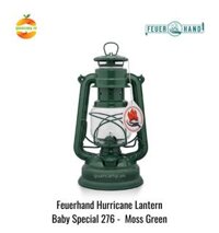 Đèn bão đèn dầu cổ điển cắm trại dã ngoại Baby Special 276 Feuerhand - Chính hãng Đức - Xanh Moss Green