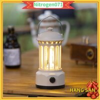Đèn bão dùng Pin cắm trại dã ngoại du lịch - COB Đèn Lồng Cắm Trại Retro ABS Sắt Mạ Chrome Kèm Pin Di Động Câu Cá Ngoài Trời - Nitrogen071