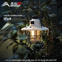 Đèn bão led, đèn măng xông, cắm trại dã ngoại, camping tích điện khung kim loại BSW-DJ024