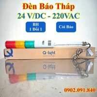 Đèn báo tháp 3 tầng bóng LED Phi 56mm có còi Qlight ST56-BZ-3 24VDC 220VAC
