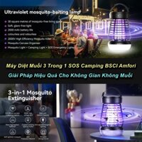 Đèn Bắt Muỗi 3in1 Mosquito Killer Lamp J10 Sử Dụng Ngoài Trời, Pin 2000mAh - Home and Garden
