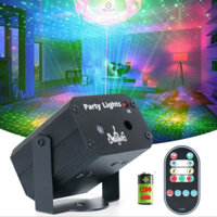 Đèn bay phòng mini Party Light, đèn chiếu laser 2 tia laze cảm biến theo nhạc tích điện 1200mah [Có REMOTE]