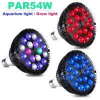 Đèn bể cá 54W E27 Full Spectrum LED Aaquarium Light Bể cá Đèn tăng trưởng thực vật thủy sinh cho nước biển Muối nước hồ cá chiếu sáng