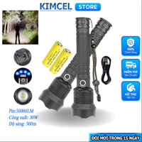 Đèn bin siêu sáng pin trâu XHP70 KIMCEL STORE,đèn pin chống nước