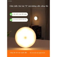 Đèn cảm ứng Đèn ngủ LED đầu giường phòng ngủ ngủ sạc đêm nhà lối đi điều khiển âm thanh tủ điều khiển ánh sáng không dây