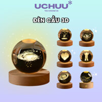 Đèn Cầu 3D UCHUU Quả Cầu Pha Lê Trong Suốt Trang Trí, Đèn Ngủ Quà Tặng