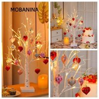 Đèn cây để bàn lễ tình nhân MOBANINA, chạy bằng pin với đèn cây bạch dương ngày lễ tình nhân Pendan, Quà tặng sáng tạo Cung cấp USB Dễ dàng lắp đặt Đèn cây bạch dương trắng