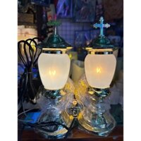 Đèn Cầy Điện Thánh Giá - 23cm (Bán Cặp)