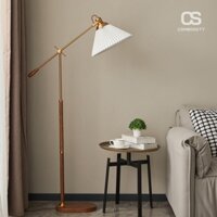 Đèn Cây Gỗ Óc Chó Chao Vải Xếp Ly Phong Cách Nhật Bản, Trang Trí Nội Thất Ấm Cúng