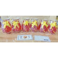 Đèn Cầy Ly Hình Trái Thơm Đỏ/Vàng Loại Trung [Hộp 3 Cặp 6 Ly/1 Ly Hơn 2 Ngày] - Thiên Lộc