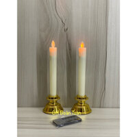 Đèn cày nến điện tử tim lắc lư sử dụng pin có remote điều khiển