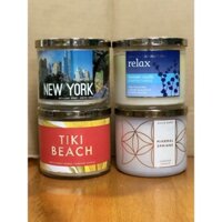 Đèn cầy nến thơm 3 bấc authentic Bath & Body Works 3-wick Scented Candle 411g Rose Water & Ivy/Tiki Beach