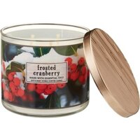 Đèn cầy nến thơm 3 bấc authentic Bath & Body Works 3-wick Frosted Cranberry Made With Essential Oils 411g (Mỹ)