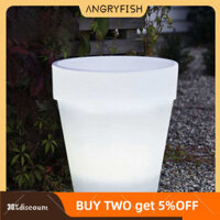 Đèn chậu hoa năng lượng mặt trời ANGRYFISH, Đèn sân ngoài trời bằng nhựa PP 4LED, Chậu trang trí hiện đại cho cây trồng, Đèn trang trí sân vườn chống nước IP44, Đèn chiếu sáng tự động ban đêm