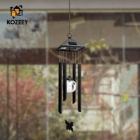Đèn chạy bằng năng lượng mặt trời KOZEEY có chuông gió nứt bóng thủy tinh Phụ kiện đa chức năng để làm vườn Quà tặng Chiều cao nhẹ 75cm