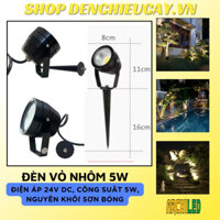 Đèn Chiếu Cây 24V - 5W Vỏ Nhôm Cao Cấp, Chiếu Cây Ngoài Trời, Đèn Led 24V Rọi Cây Cao Dưới 2m, Đèn Cắm Cỏ