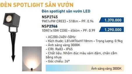 Đèn chiếu cây đèn cắm cỏ Panasonic NSP2746