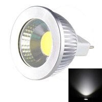 Đèn chiếu điểm LED MR16 5W 475LM, 1 LED COB, Ánh sáng trắng, 6000-6500K, DC 10-18V, Vỏ bạc