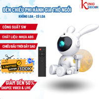 Đèn Chiếu Phi Hành Gia Thỏ Ngồi Chiếu Bầu Trời Sao, Đèn Ngủ Phi Hành Gia Chiếu Sao Dùng Decor Phòng, Có Điều Khiển Từ Xa