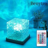 Đèn chiếu sóng đại dương BENYTRO, Đèn ngủ Aurora xoay động, 16 màu có điều khiển từ xa Đèn pha lê ngọn lửa có thể điều chỉnh độ sáng