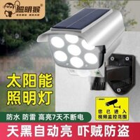 Đèn chống trộm năng lượng mặt trời với camera giám sát đèn đường Đèn sân vườn ngoài trời nhà đèn siêu sáng cảm ứng cơ thể người ZLKT