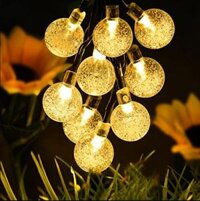 Đèn chớp nháy dây đen 10m - bọt biển Bi Tròn Vàng ( T300 )