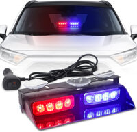 Đèn chớp ô tô nháy khẩn cấp đỏ và xanh - 16 LED (32W) - nhiều màu 18cm x 2 chiếc