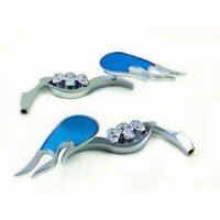 Đen / Chrome Đầu Lâu Ngọn Lửa Chiếu Hậu Gương Bên Cruiser Chopper Tùy Chỉnh Xe Đạp Đường Phố Bobber