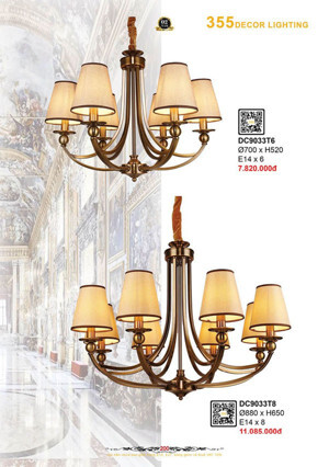 Đèn chùm cao cấp decor nhà hàng, khách sạn DC9033T6