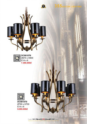 Đèn chùm cao cấp decor nhà hàng, khách sạn DC9018T6