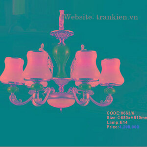 Đèn chùm  chao thủy tinh 8663/6