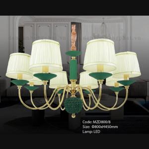 Đèn chùm chao thủy tinh cao cấp decor phòng khách MZD800/8
