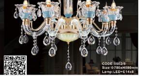 Đèn chùm chao thủy tinh cao cấp decor phòng khách 8602/8