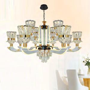 Đèn chùm chao thủy tinh cao cấp decor phòng khách, khách sạn 8811/8+4