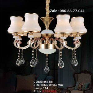 Đèn chùm  chao thủy tinh decor nhà hàng, khách sạn 8674/8